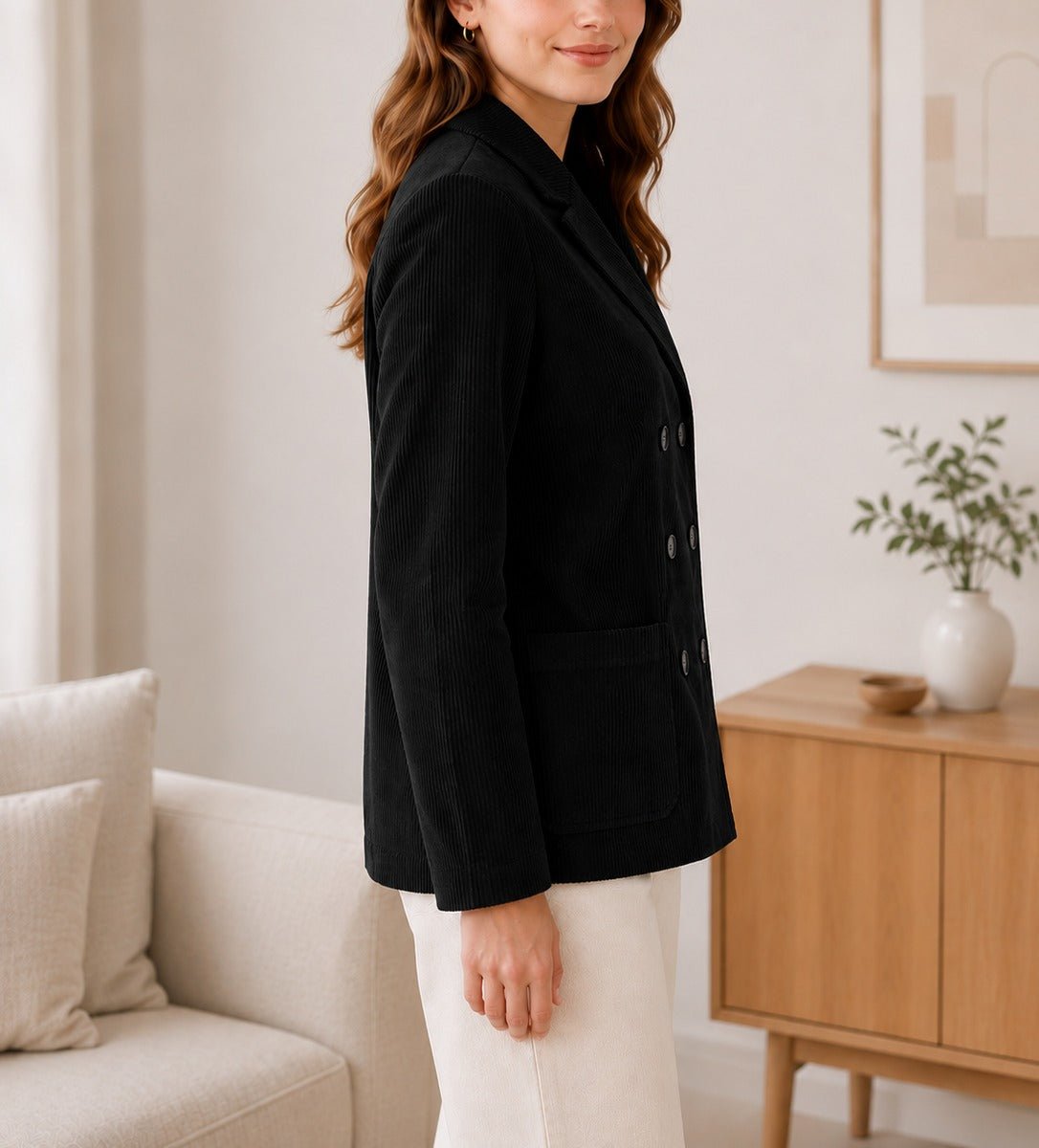 Ladies Black Corduroy Jacket - StylePhase SA