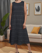 Ladies Black Crinkle Sleeveless Dress - StylePhase SA