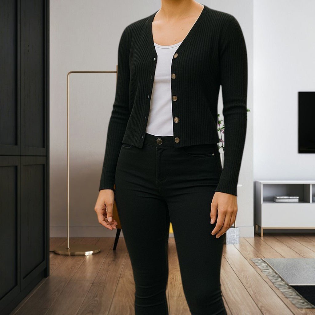 Ladies Black Crop Jersey - StylePhase SA