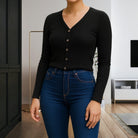Ladies Black Crop Jersey - StylePhase SA