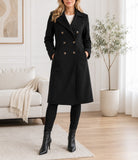 Ladies Black Double Breast Coat - StylePhase SA