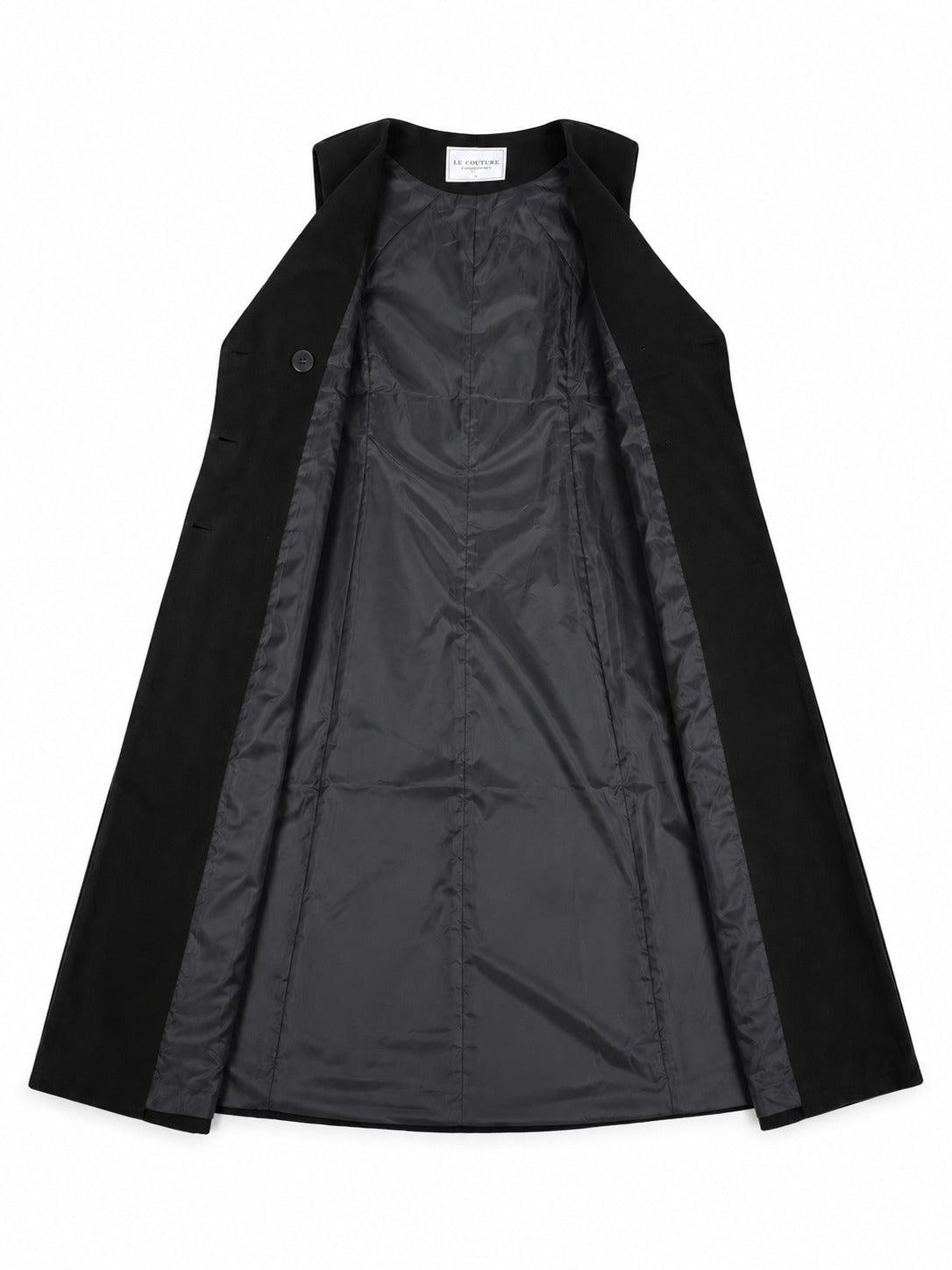Ladies Black Double Breast Sleeveless Midi Dress - StylePhase SA