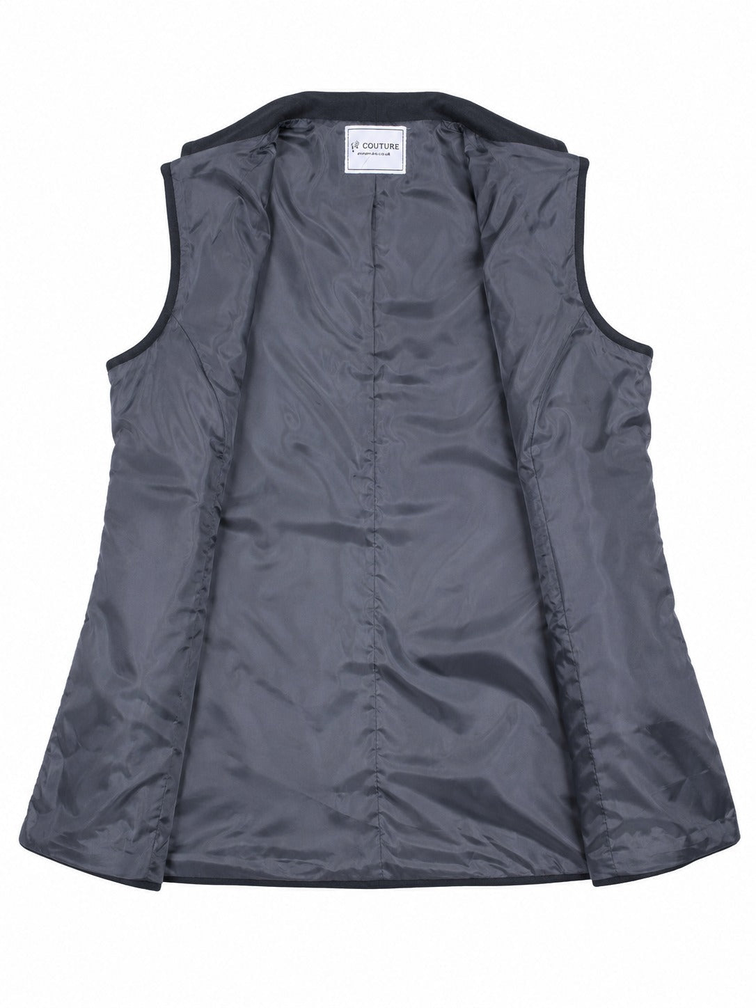 Ladies Black Double Breasted Belted Longline Waistcoat - StylePhase SA