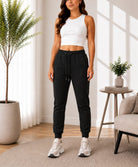Ladies Black Drawstring joggers - StylePhase SA