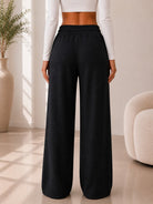 Ladies Black Drawstring Knitwear Pants - StylePhase SA
