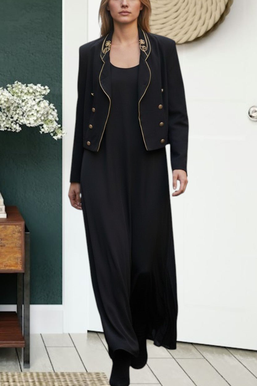 Ladies Black Dress Two Piece Set - StylePhase SA