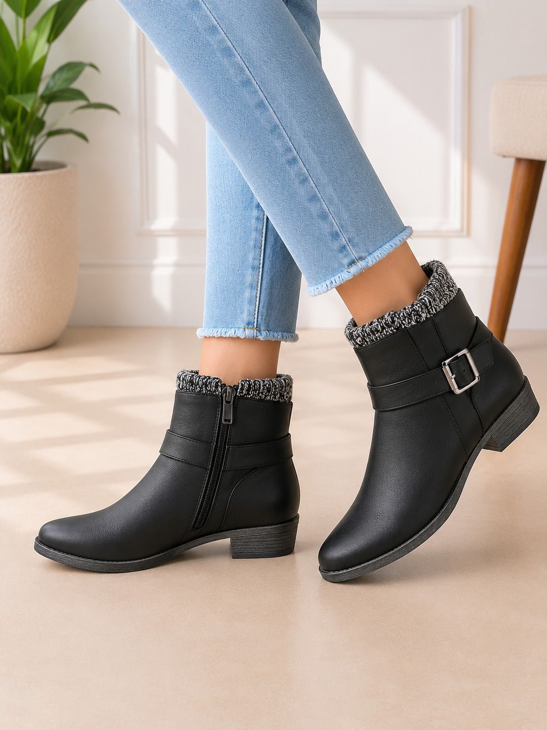 Ladies Black Ellentine Boots - StylePhase SA