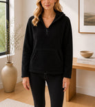 Ladies Black Faux Fur Zip Jacket - StylePhase SA
