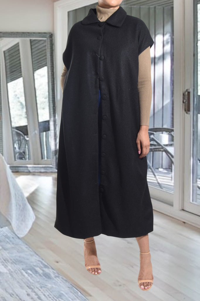 Ladies Black Fleece Button Dress - StylePhase SA