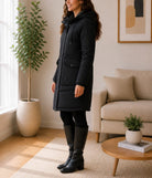 Ladies Black Fleece Lined Hoody Jacket - StylePhase SA