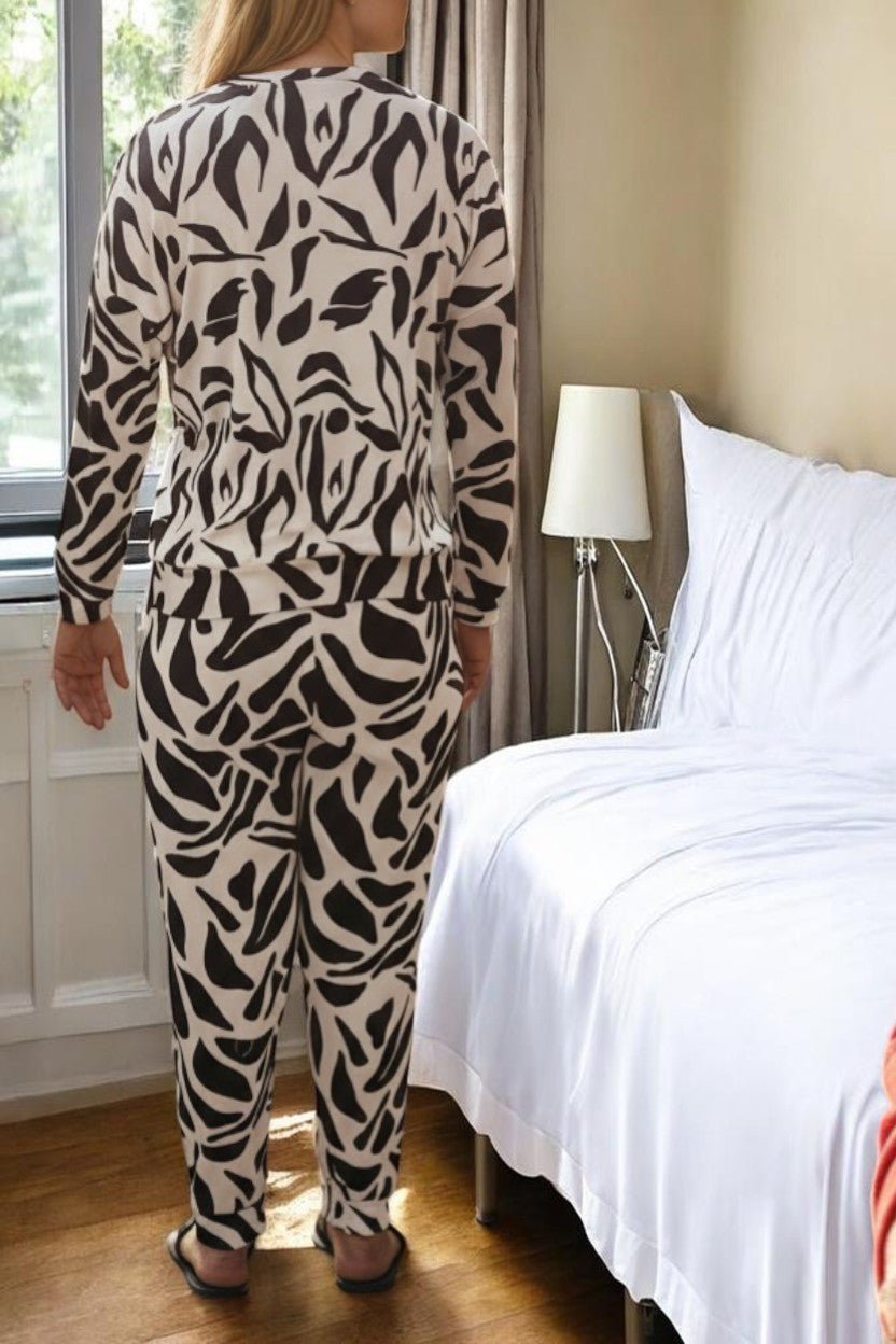 Ladies Black Floral Pj Set - StylePhase SA