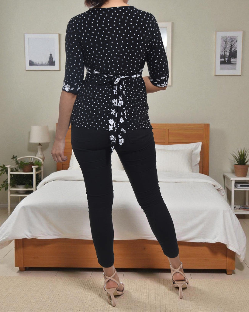 Ladies Black Floral Tie Top - StylePhase SA