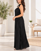 Ladies Black Flower Strap Maxi Dress - StylePhase SA