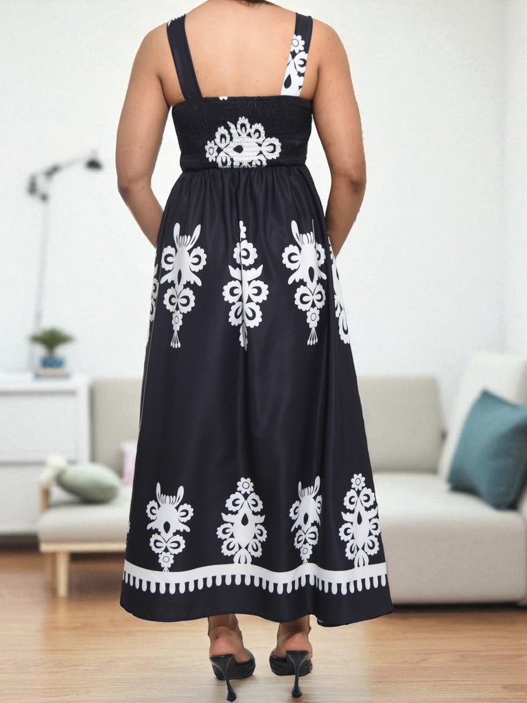 Ladies Black Front Slit Dress - StylePhase SA