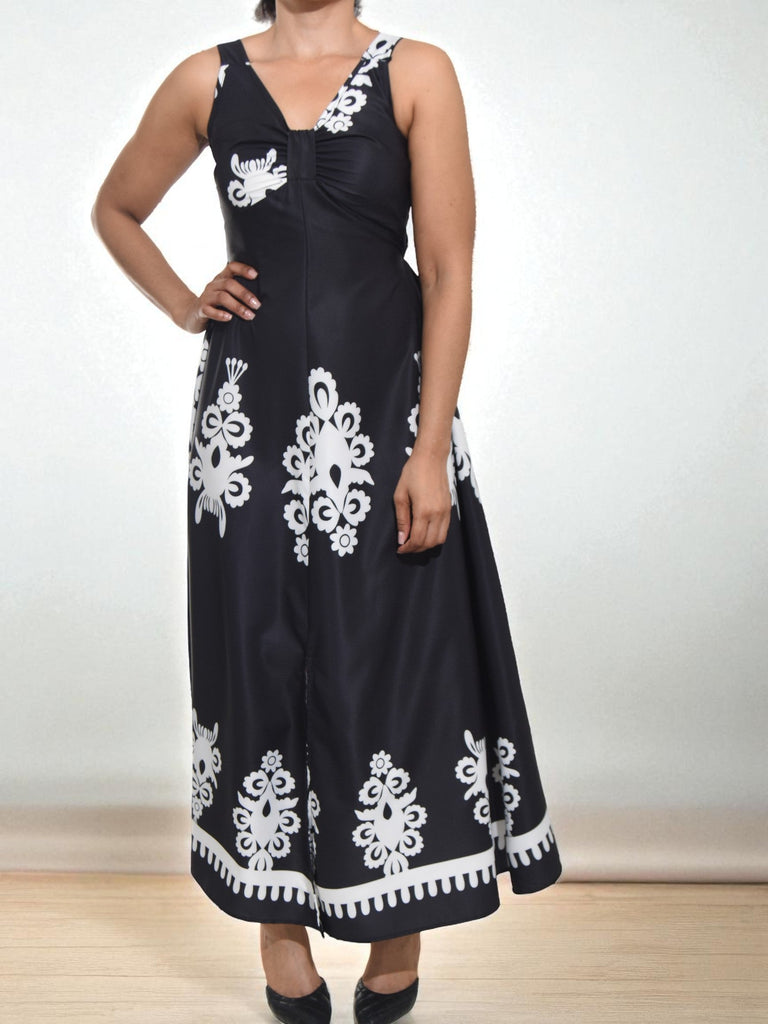 Ladies Black Front Slit Dress - StylePhase SA