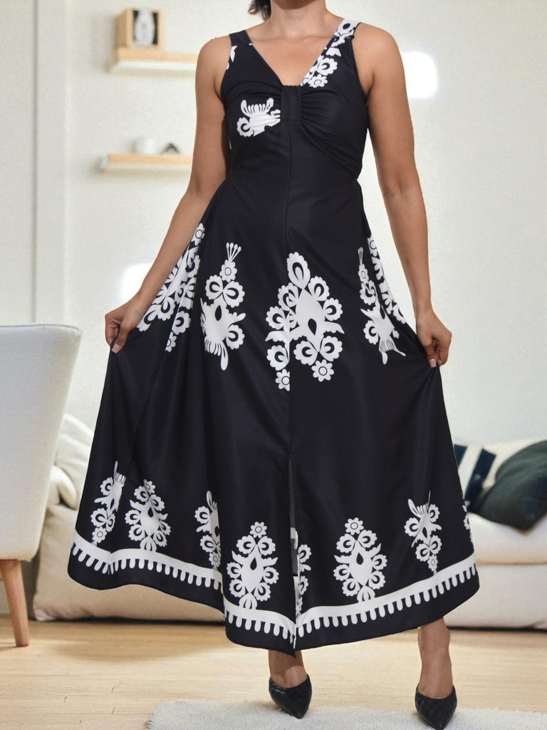 Ladies Black Front Slit Dress - StylePhase SA