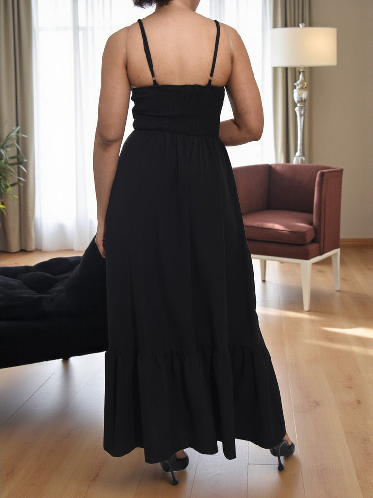 Ladies Black Front Tie Dress - StylePhase SA
