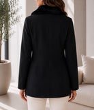 Ladies Black Fur Button Blazer - StylePhase SA
