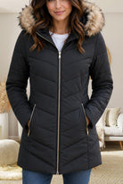Ladies Black Fur Hoody Jacket - StylePhase SA