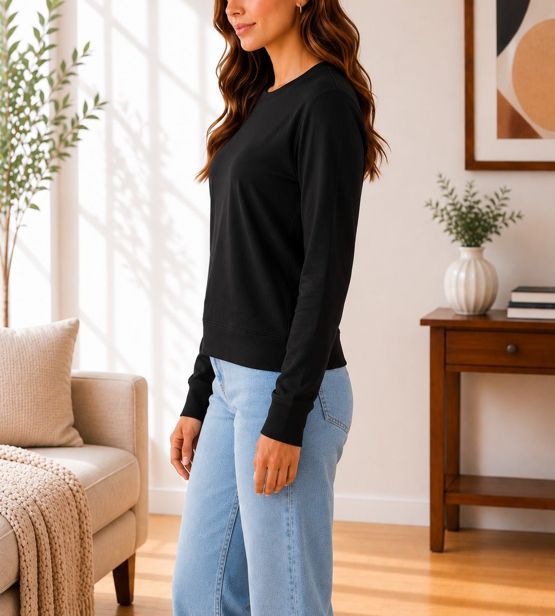 Ladies Black Gym Back Twist Sweater - StylePhase SA