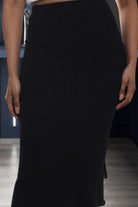 Ladies Black High Waist Skirt - Jersey Knit - StylePhase SA