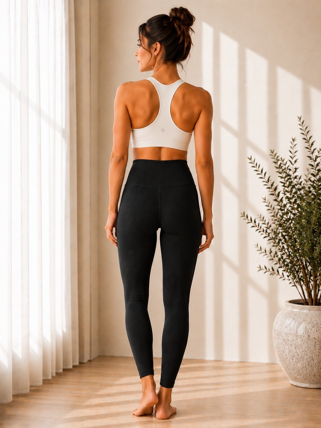 Ladies Black High Waisted Leggings - StylePhase SA