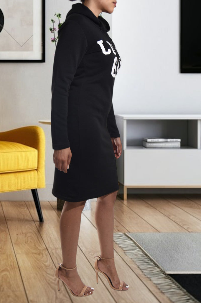Ladies Black Hoody Dress - StylePhase SA