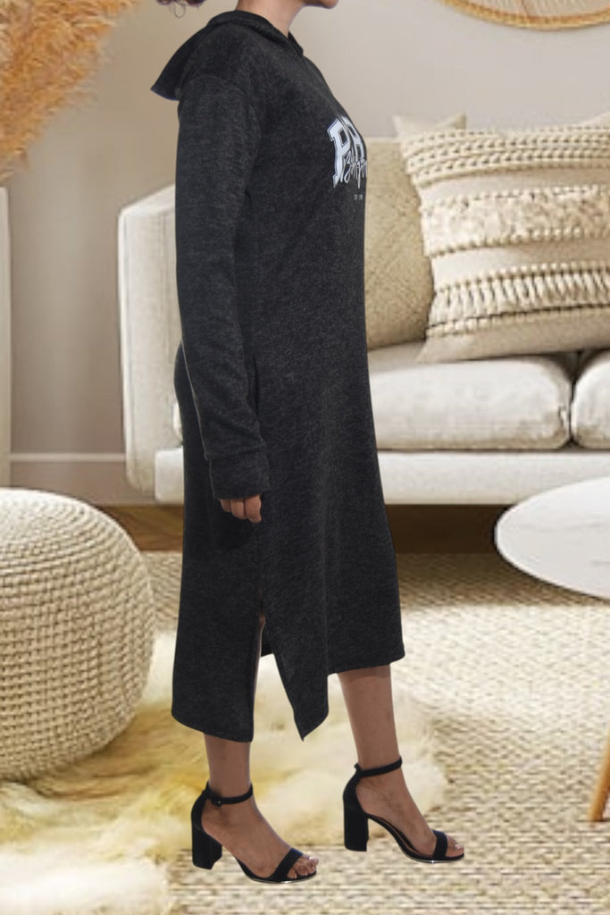 Ladies Black Hoody Knit Dress - Paris - StylePhase SA
