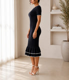 Ladies Black Jersey Ruffle Dress- New Feeling - StylePhase SA