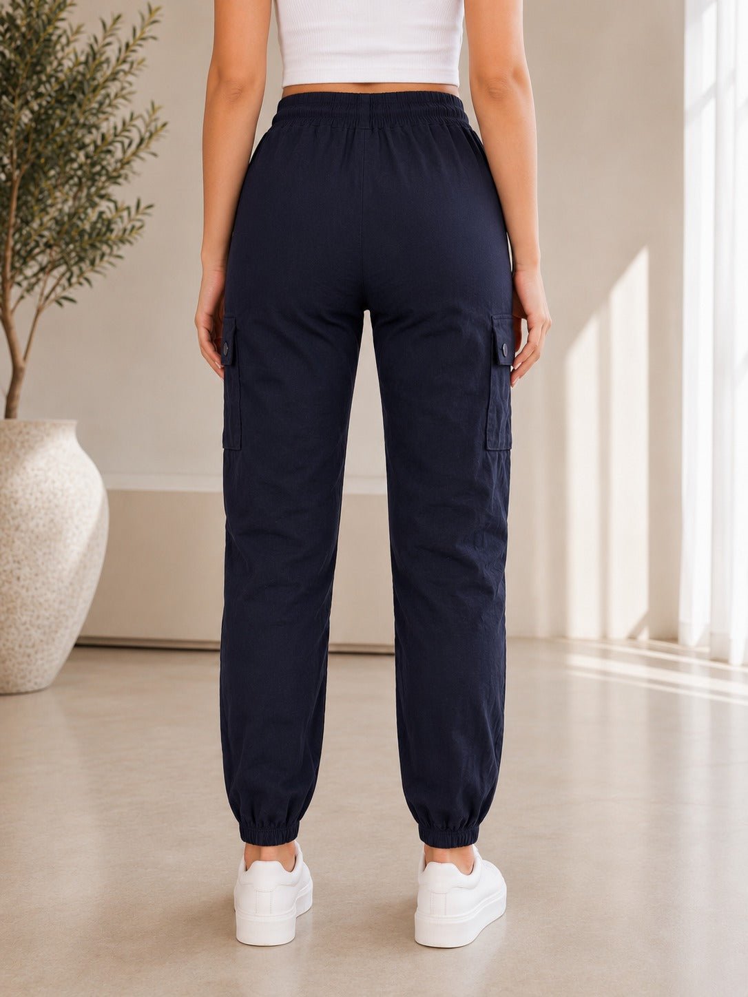 Ladies Black Jogger Cargo Pants - StylePhase SA