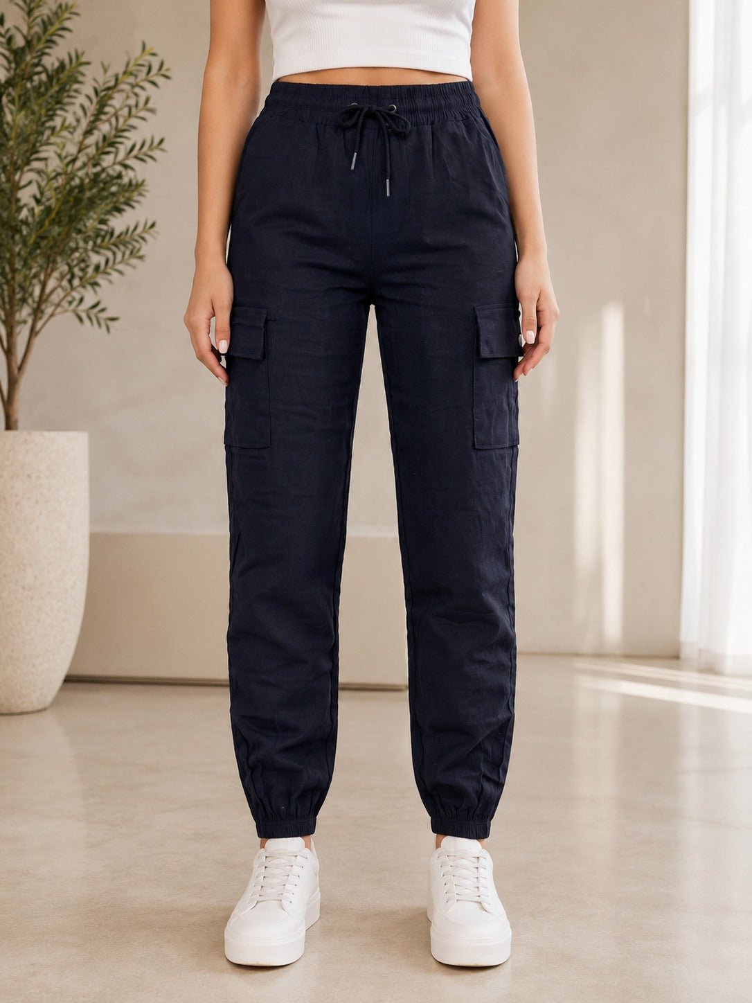 Ladies Black Jogger Cargo Pants - StylePhase SA