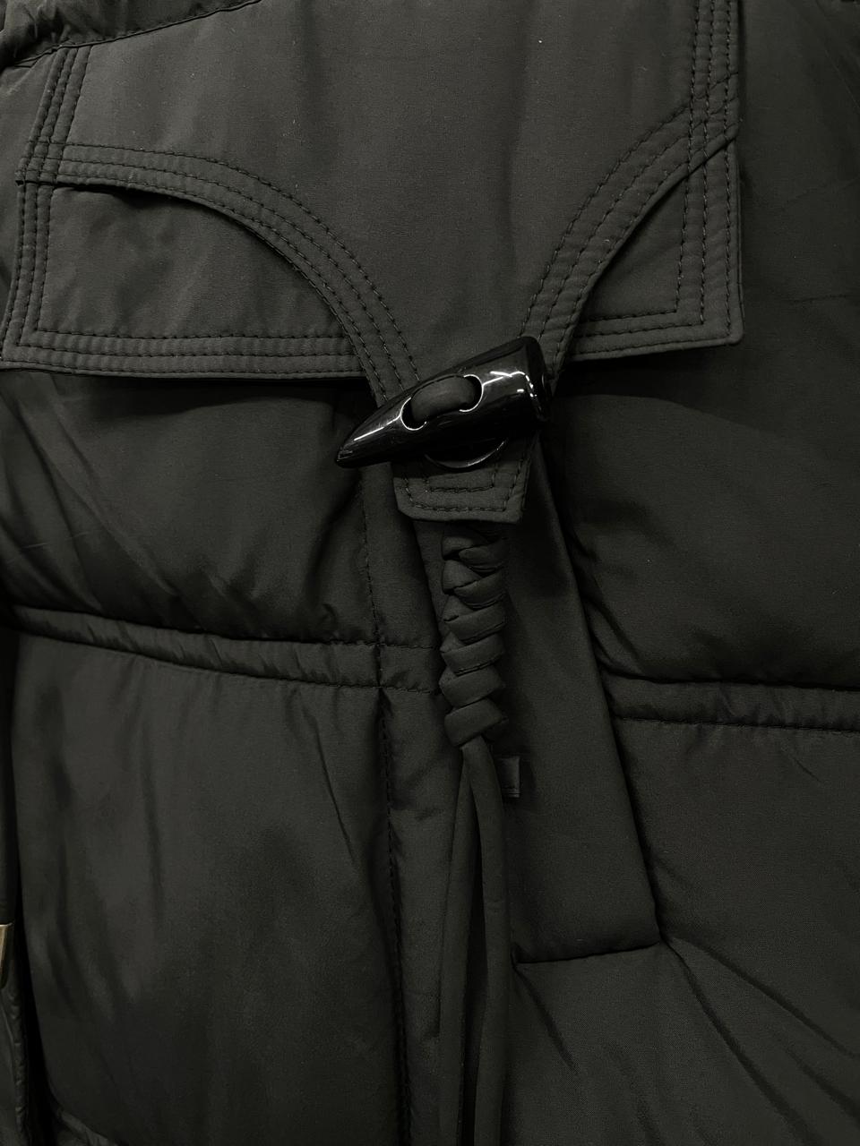Ladies Black Knee Length Puffer Jacket - StylePhase SA