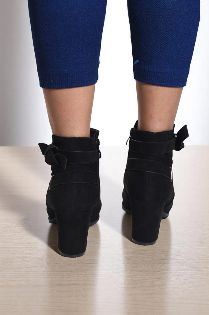 Ladies Black Knot Ankle Boots - StylePhase SA