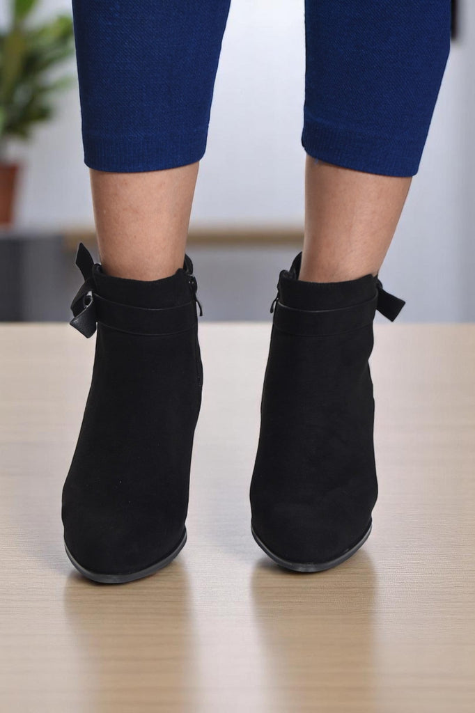 Ladies Black Knot Ankle Boots - StylePhase SA