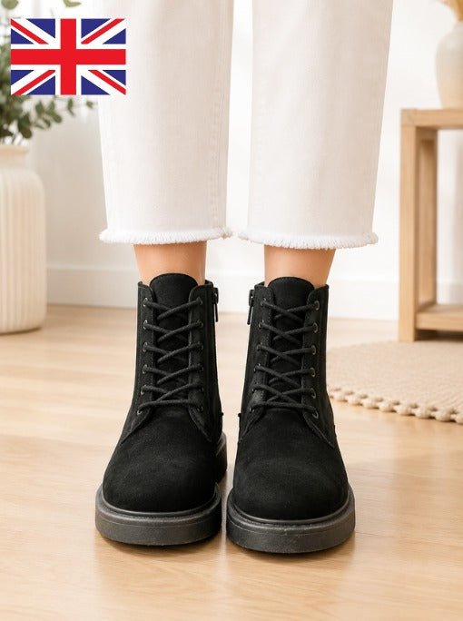 Ladies Black Lace Ankle Boots - StylePhase SA