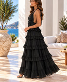 Ladies Black Layered Maxi Dress - StylePhase SA
