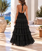 Ladies Black Layered Maxi Dress - StylePhase SA