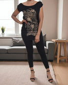 Ladies Black Leopard Top - StylePhase SA