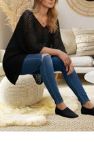 Ladies Black Long Net Top - StylePhase SA