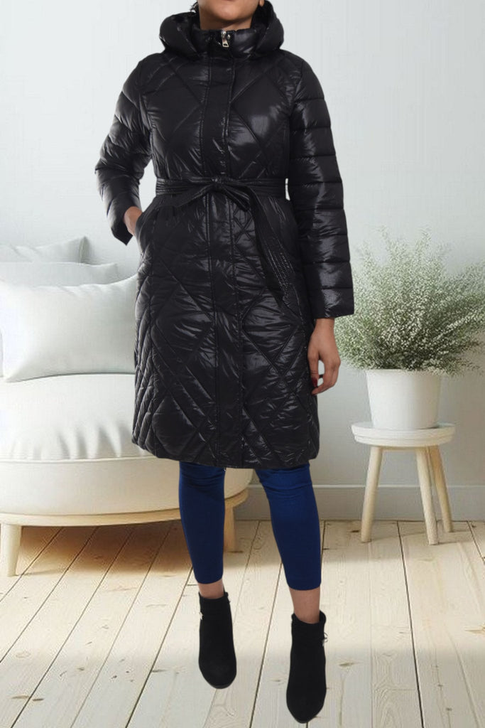 Ladies Black Long Puffer Jacket - StylePhase SA