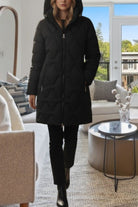 Ladies Black Long Puffer Jacket - StylePhase SA