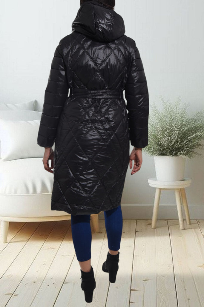 Ladies Black Long Puffer Jacket - StylePhase SA