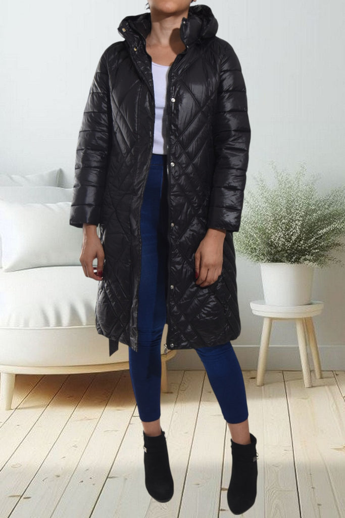 Ladies Black Long Puffer Jacket - StylePhase SA