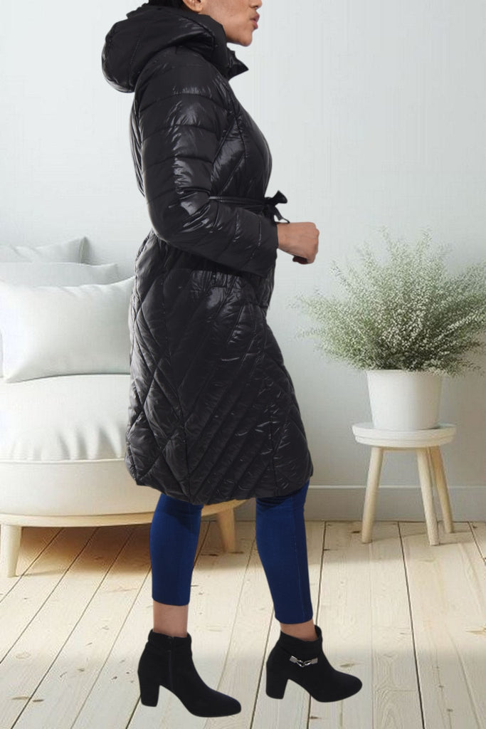 Ladies Black Long Puffer Jacket - StylePhase SA