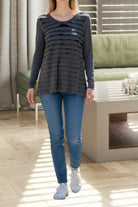 Ladies Black Long Ruffle Top - StylePhase SA