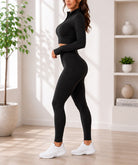 Ladies Black Long Sleeve Activewear Set - StylePhase SA