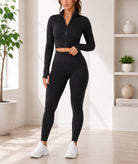 Ladies Black Long Sleeve Activewear Set - StylePhase SA
