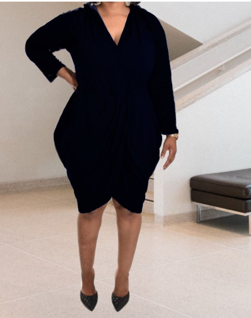 Ladies Black Long Sleeve Dress - StylePhase SA