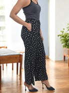 Ladies Black Mini Floral Pocket Pants - StylePhase SA
