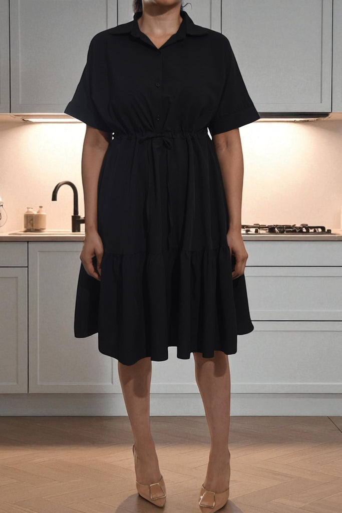 Ladies Black Mini Pocket Dress - StylePhase SA